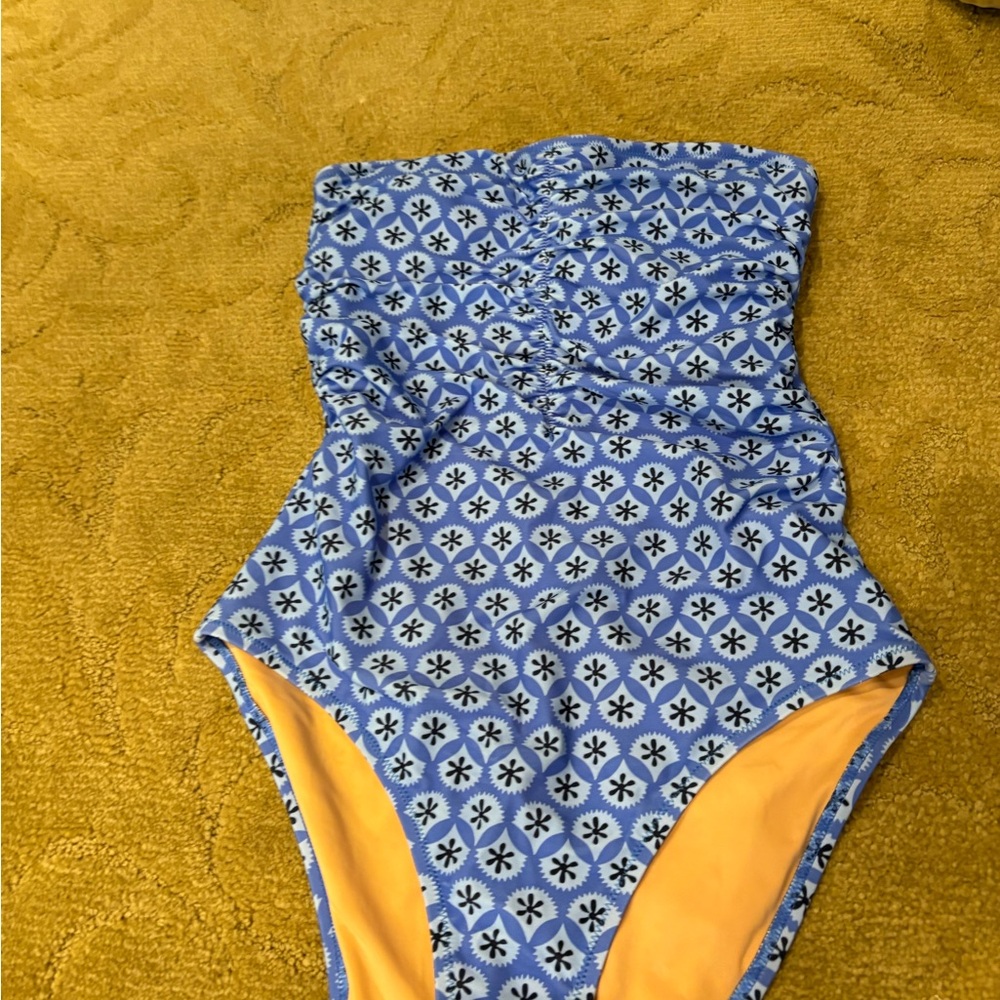 Blue Patterned J Crew Factory One-Piece Swimsuit NWT